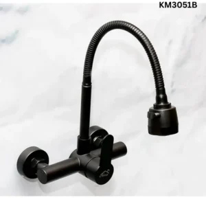 FlexPro Matte Black Wall-Mounted Kitchen Mixer (KM3051B)